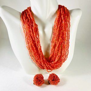 Maurice B. Graubart & Sons Vintage Italian glass seed bead necklace set